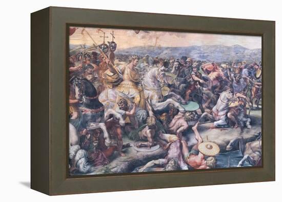 The Battle at the Milvian Bridge, Detail (Fresco)-Giulio Romano-Framed Premier Image Canvas