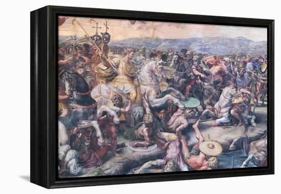 The Battle at the Milvian Bridge, Detail (Fresco)-Giulio Romano-Framed Premier Image Canvas