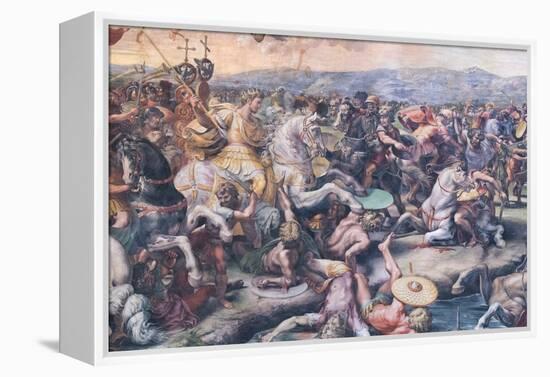 The Battle at the Milvian Bridge, Detail (Fresco)-Giulio Romano-Framed Premier Image Canvas