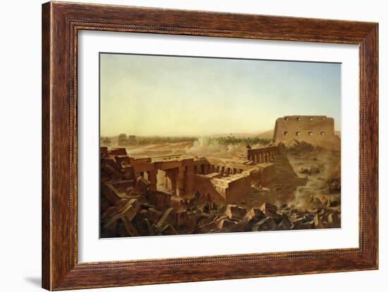 The Battle at the Temple of Karnak: the Egyptian Campaign-Jean Charles Langlois-Framed Giclee Print