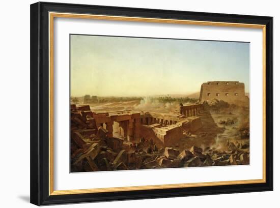 The Battle at the Temple of Karnak: the Egyptian Campaign-Jean Charles Langlois-Framed Giclee Print