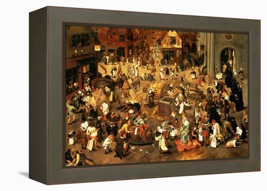 The Battle Between Carnival and Lent-Pieter Brueghel the Younger-Framed Premier Image Canvas