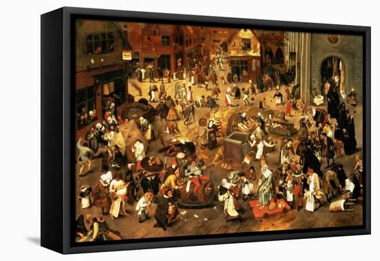 The Battle Between Carnival and Lent-Pieter Brueghel the Younger-Framed Premier Image Canvas
