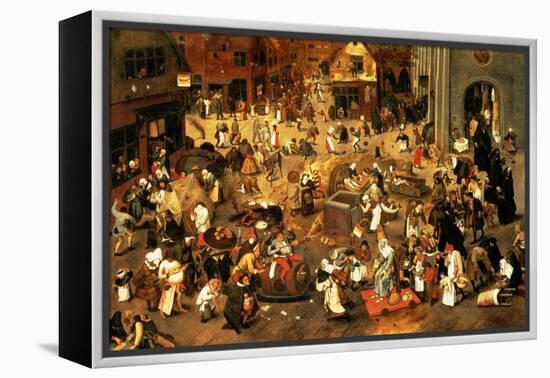 The Battle Between Carnival and Lent-Pieter Brueghel the Younger-Framed Premier Image Canvas