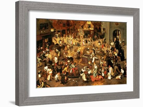 The Battle Between Carnival and Lent-Pieter Brueghel the Younger-Framed Giclee Print