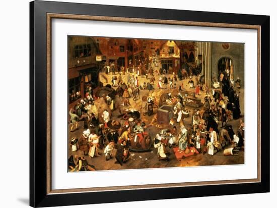 The Battle Between Carnival and Lent-Pieter Brueghel the Younger-Framed Giclee Print