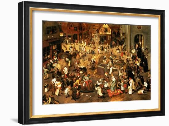 The Battle Between Carnival and Lent-Pieter Brueghel the Younger-Framed Giclee Print