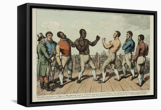 The Battle Between Cribb and Molineaux-George Cruikshank-Framed Premier Image Canvas