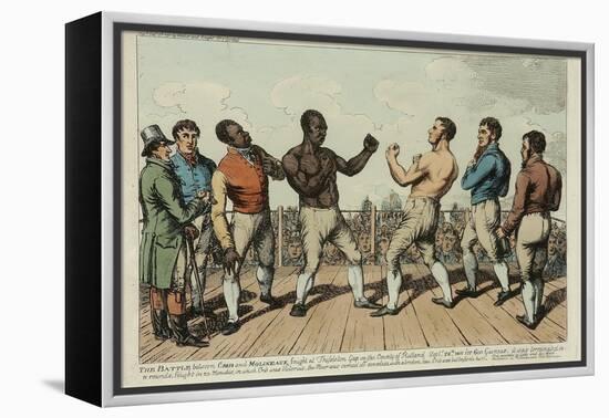 The Battle Between Cribb and Molineaux-George Cruikshank-Framed Premier Image Canvas