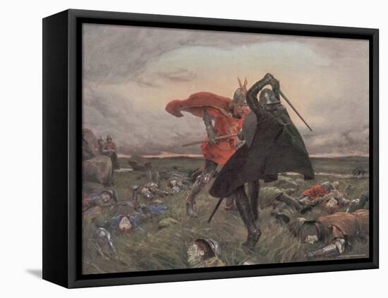 The Battle Between King Arthur and Sir Mordred-William Hatherell-Framed Premier Image Canvas