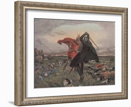 The Battle Between King Arthur and Sir Mordred-William Hatherell-Framed Photographic Print