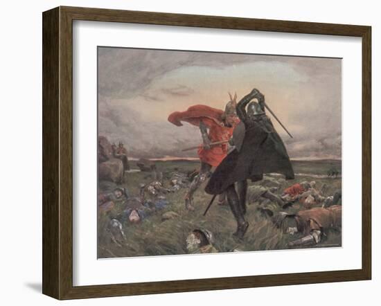 The Battle Between King Arthur and Sir Mordred-William Hatherell-Framed Photographic Print