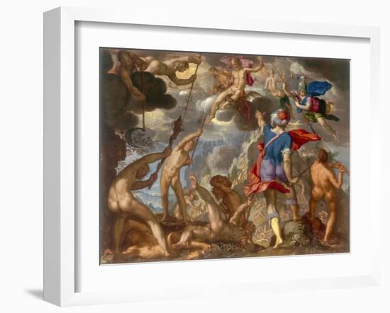 The Battle Between the Gods and the Giants, C.1608-Joachim Wtewael-Framed Giclee Print