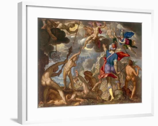 The Battle Between the Gods and the Giants, C.1608-Joachim Wtewael-Framed Giclee Print