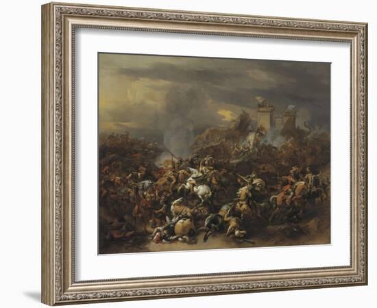 The Battle by Alexander the Great Against the King Porus-Nicolaes Berchem-Framed Giclee Print