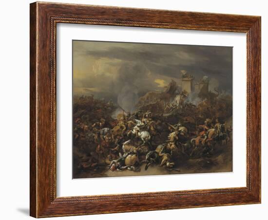 The Battle by Alexander the Great Against the King Porus-Nicolaes Berchem-Framed Giclee Print