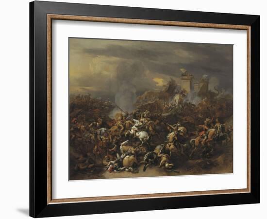 The Battle by Alexander the Great Against the King Porus-Nicolaes Berchem-Framed Giclee Print