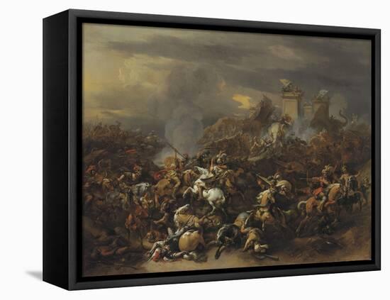 The Battle by Alexander the Great Against the King Porus-Nicolaes Berchem-Framed Premier Image Canvas