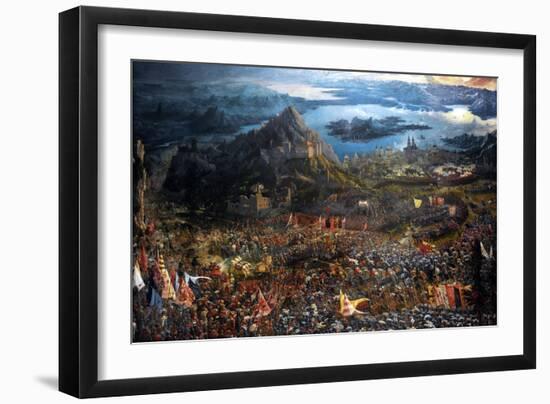 The Battle of Alexander at Issus. Oil Painting by the German Artist Albrecht Altdorfer-Albrecht Altdorfer-Framed Giclee Print