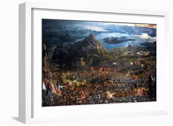 The Battle of Alexander at Issus. Oil Painting by the German Artist Albrecht Altdorfer-Albrecht Altdorfer-Framed Giclee Print