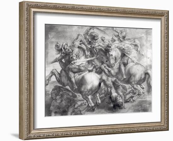 The Battle of Anghiari after Leonardo Da Vinci (1452-1519)-Peter Paul Rubens-Framed Giclee Print