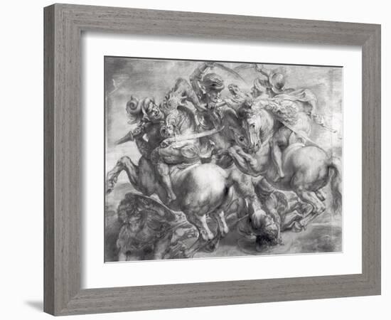 The Battle of Anghiari after Leonardo Da Vinci (1452-1519)-Peter Paul Rubens-Framed Giclee Print