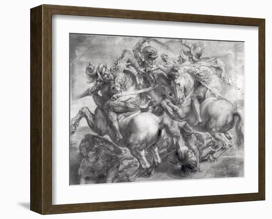 The Battle of Anghiari after Leonardo Da Vinci (1452-1519)-Peter Paul Rubens-Framed Giclee Print