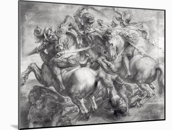 The Battle of Anghiari after Leonardo Da Vinci (1452-1519)-Peter Paul Rubens-Mounted Giclee Print