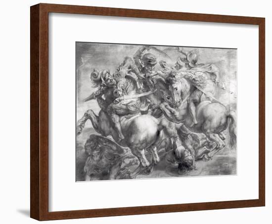 The Battle of Anghiari after Leonardo Da Vinci (1452-1519)-Peter Paul Rubens-Framed Giclee Print