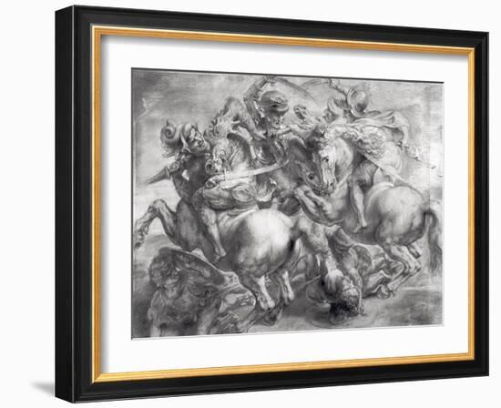 The Battle of Anghiari after Leonardo Da Vinci (1452-1519)-Peter Paul Rubens-Framed Giclee Print