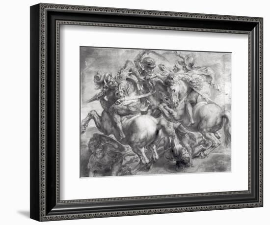 The Battle of Anghiari after Leonardo Da Vinci (1452-1519)-Peter Paul Rubens-Framed Giclee Print