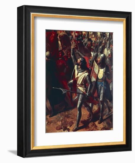 The Battle of Ascalon Between Godfrey of Bouillon and Al Afdal's Egyptians-Charles-Philippe Lariviere-Framed Giclee Print