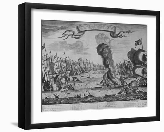 'The Battle of Barfleur', c1695, (1924)-Isaac Sailmaker-Framed Giclee Print