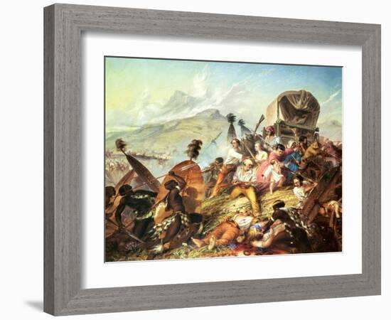 The Battle of Blauwkrantz, 1838-Thomas Baines-Framed Giclee Print