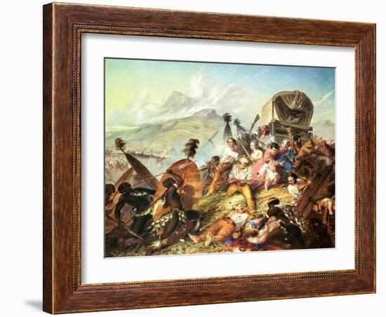 The Battle of Blauwkrantz, 1838-Thomas Baines-Framed Giclee Print