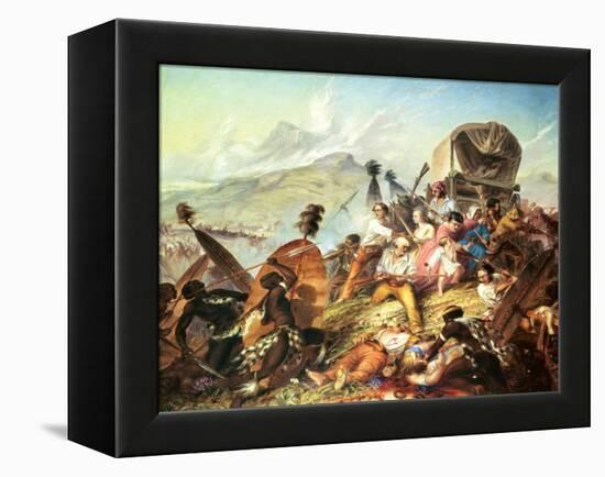 The Battle of Blauwkrantz, 1838-Thomas Baines-Framed Premier Image Canvas