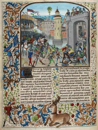 The Battle of Caen in 1346 (Miniature from the Grandes Chroniques de France  by Jean Froissart)' Giclee Print | Art.com