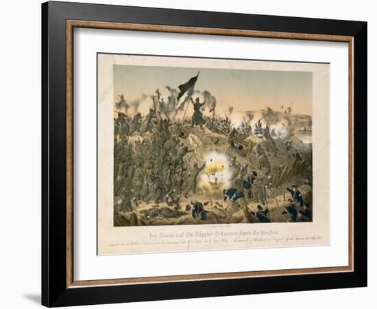 The Battle of Dybboel in the Second Schleswig War, on 18 April 1864, Published by Verlag A.…-German School-Framed Giclee Print