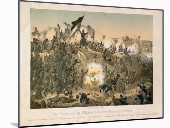 The Battle of Dybboel in the Second Schleswig War, on 18 April 1864, Published by Verlag A.…-German School-Mounted Giclee Print