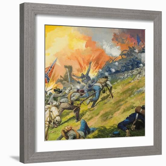 The Battle of Gettysburg-Severino Baraldi-Framed Giclee Print