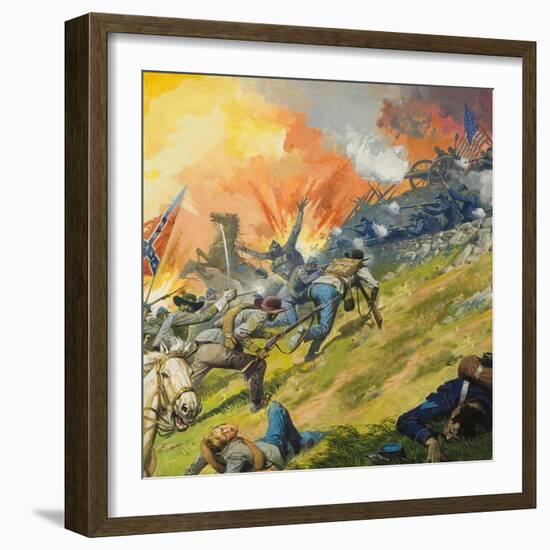 The Battle of Gettysburg-Severino Baraldi-Framed Giclee Print