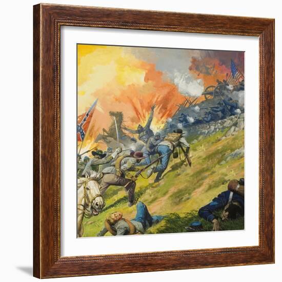 The Battle of Gettysburg-Severino Baraldi-Framed Giclee Print