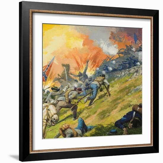 The Battle of Gettysburg-Severino Baraldi-Framed Giclee Print