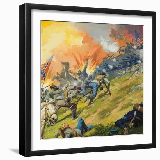 The Battle of Gettysburg-Severino Baraldi-Framed Giclee Print