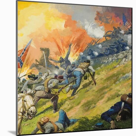 The Battle of Gettysburg-Severino Baraldi-Mounted Giclee Print
