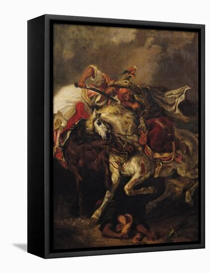 The Battle of Giaour and Hassan, after Byron's Poem, "Le Giaour," 1835-Eugene Delacroix-Framed Premier Image Canvas