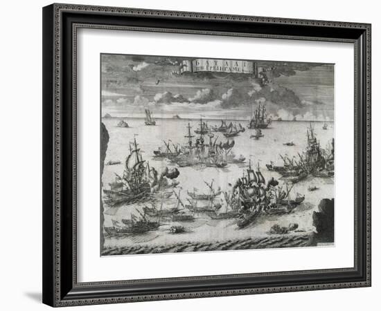 The Battle of Grengam on July 27th, 1720-Alexei Fyodorovich Zubov-Framed Giclee Print