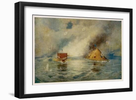 The Battle of Hampton Roads-E. Packbauer-Framed Art Print