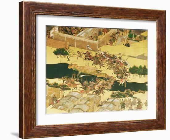 The Battle of Hogen from a Screen, Momayama Period-Japanese School-Framed Giclee Print