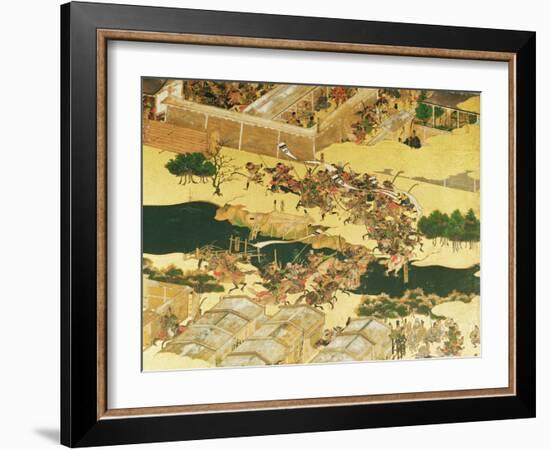 The Battle of Hogen from a Screen, Momayama Period-Japanese School-Framed Giclee Print